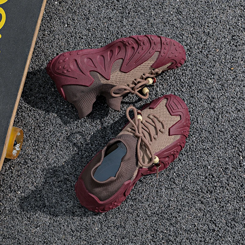 Hot selling sports summer new item breathable height increasing versatile socks and shoes lightweight running casual dad shoes view 5