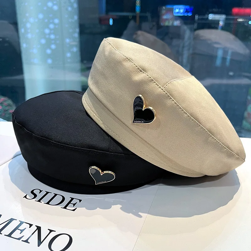 

Berets Caps Heart for Women Wholesale Berets Hats Luxury for Girl 2022 New Painter Cap Visors Solid Newsboy Spring Women Hats