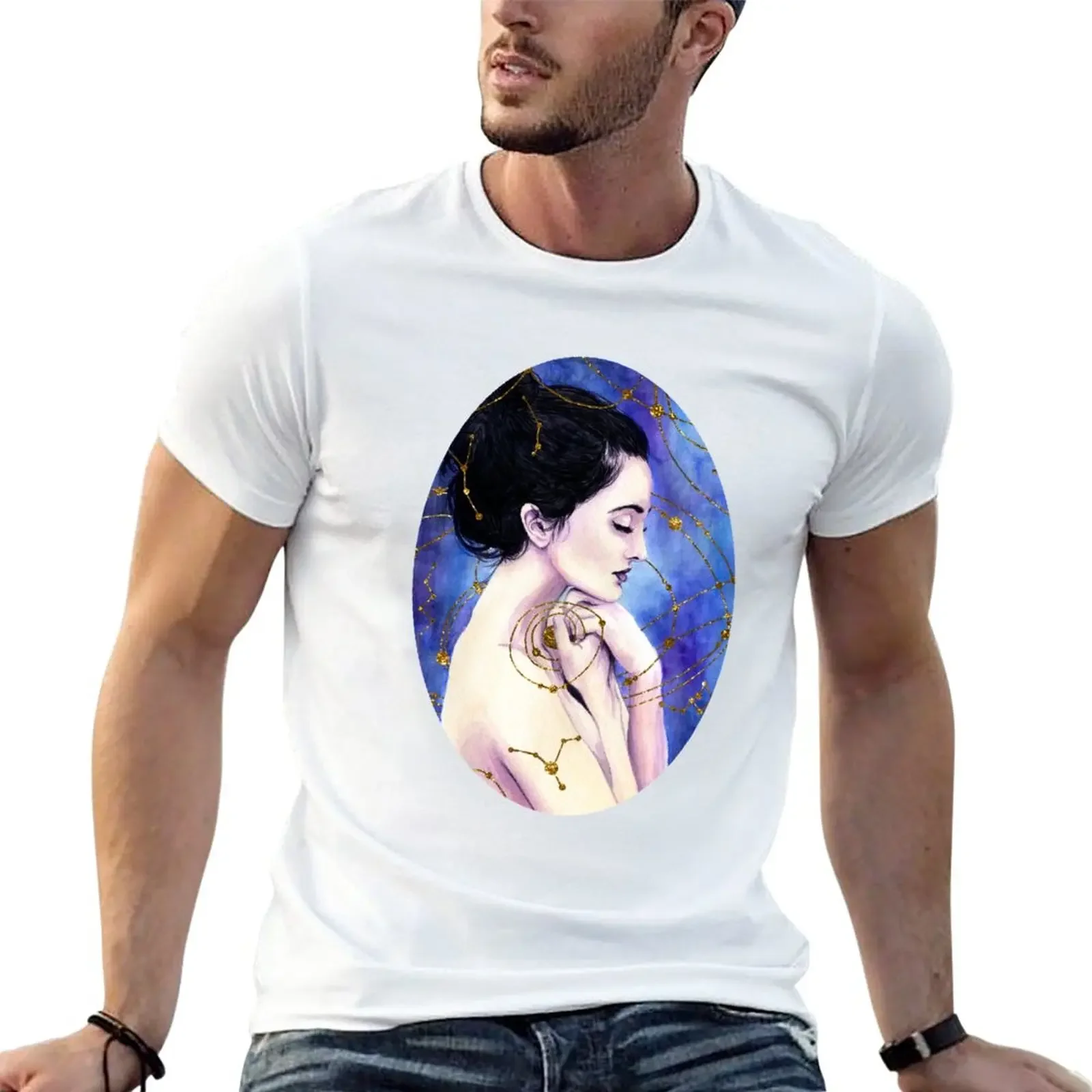 Celestial Mother Watercolor Painting (2016) REVAMP T-Shirt Short sleeve aesthetic clothes mens graphic t-shirts