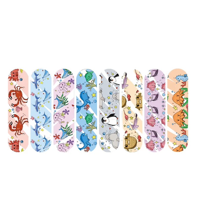 

100 шт./компл., водонепроницаемые детские пластыри с рисунком морской рыбы для оказания первой помощи, пластырь для повязки на рану, клейкие повязки