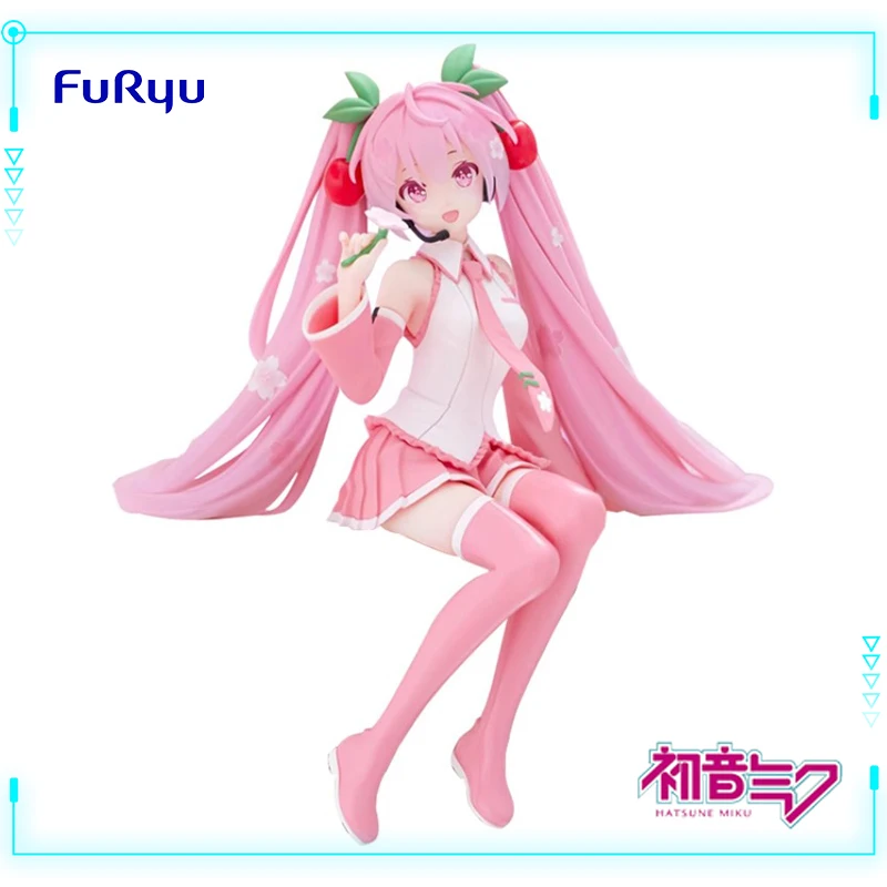 

FuRyu Original Genuine Kawaii Anime Girl Vocaloid Singer Hatsune Miku Sakura 2024 Ver 15cm Noodle Stopper Model Toy Figures Gift