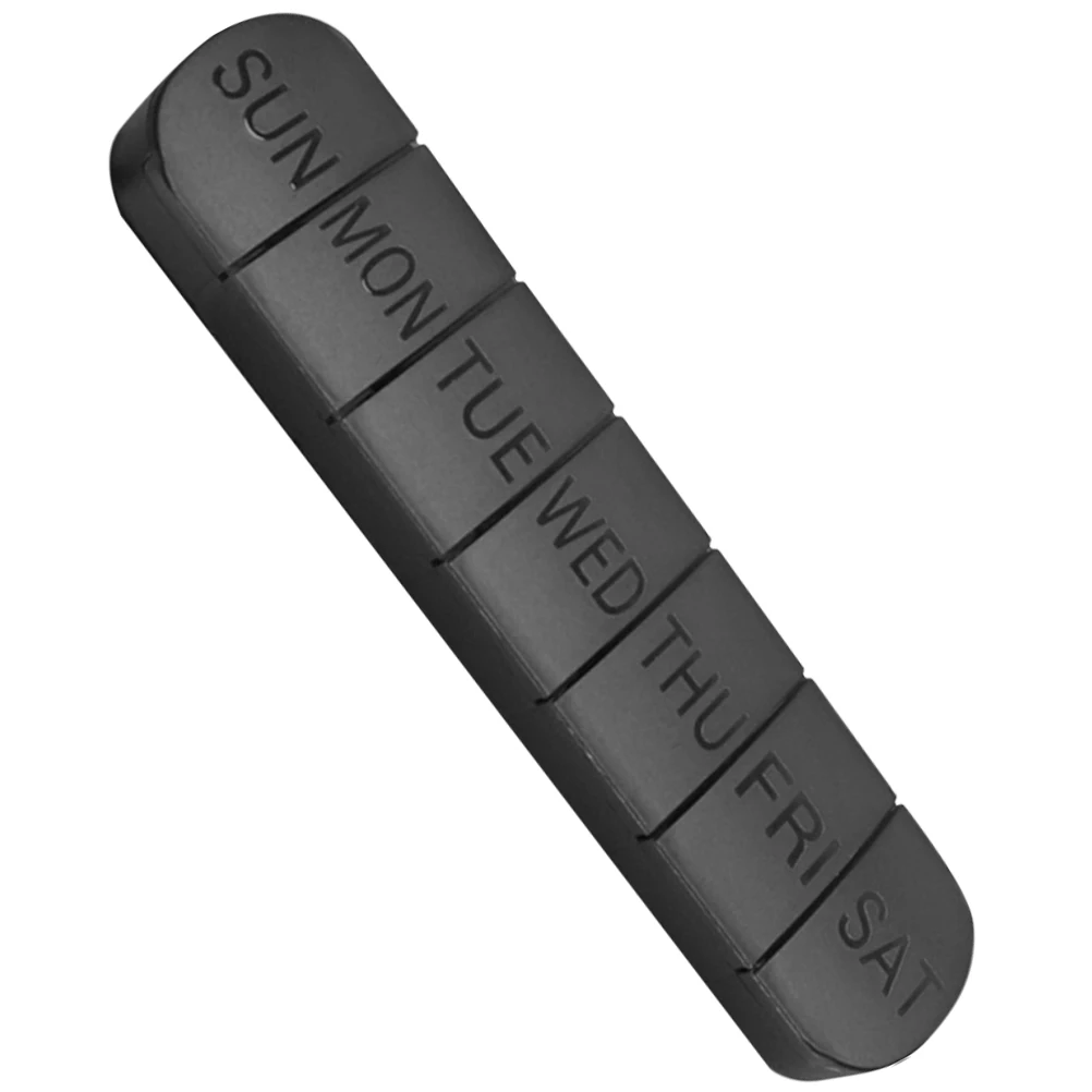 

7-Day Pill Organizer Black Small Reusable Plastic Containers Travel Vitamin Case Sealed Pill Box Storage Portable Medicine Case