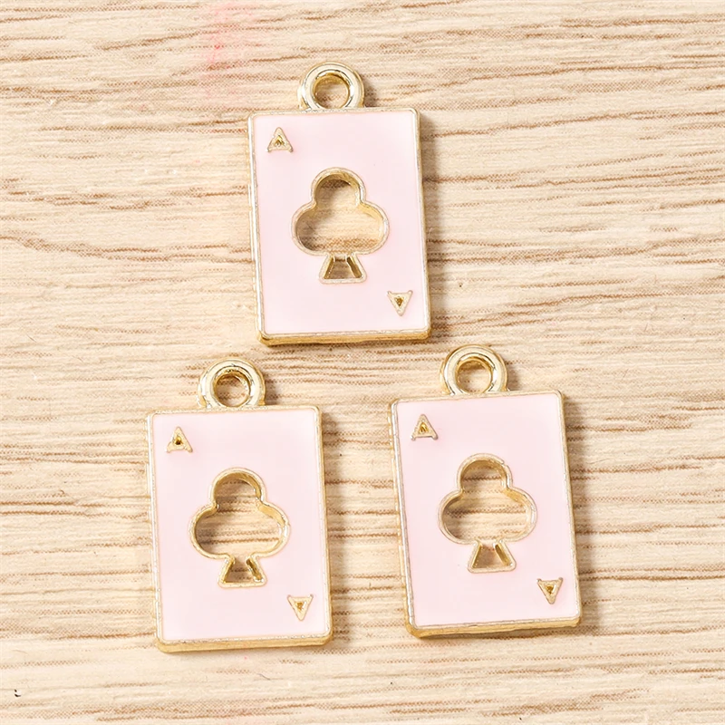 10 Stück 11 x 18 mm niedliche Emaille-Hohl-Poker-Karten-Charms-Anhänger für Schmuckherstellung, Halsketten, Ohrringe, Armbänder, DIY-Bastelbedarf – Detail 7
