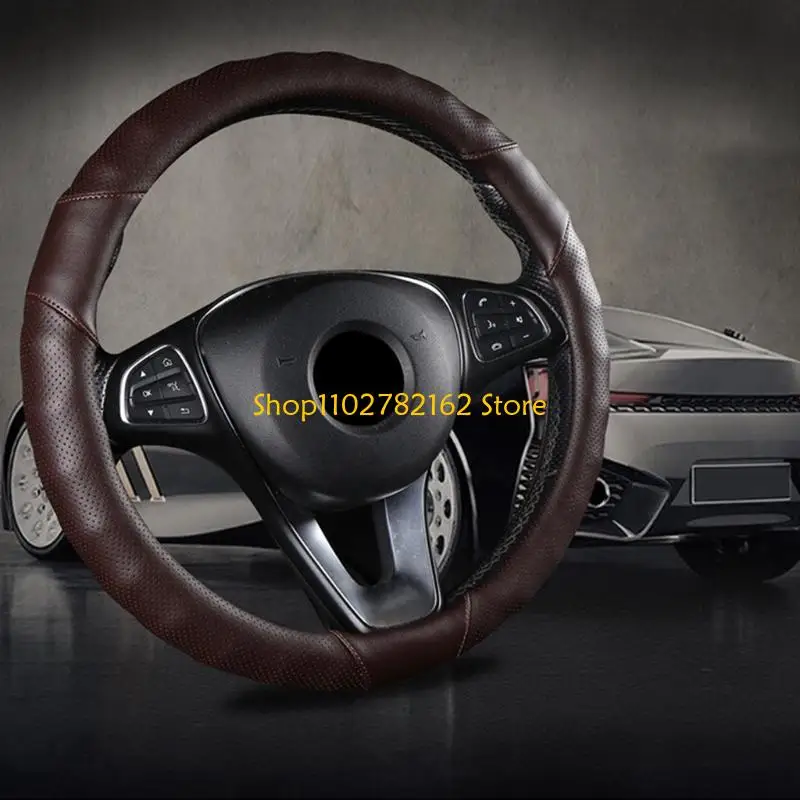 

547B автомобильные чехлы на руль с лучшим сцеплением, универсальные аксессуары для интерьера автомобиля, тиснение кожи, чистые