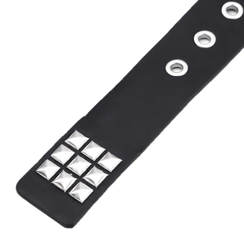 Modischer neuer quadratischer Perlen-Nietengürtel, Metall-Pyramiden-Gürtel für Männer und Frauen, Punk-Hardware-Jeansgürtel, Y2K-Designer-Gürtel, Damengürtel – Detail 8
