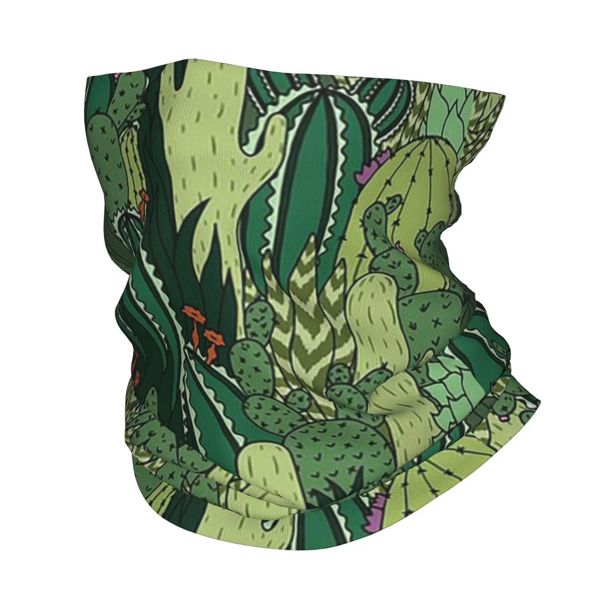 

Cactus Pattern Bandana Neck Gaiter Printed Wrap Scarf Multi-use Headwear Hiking Fishing For Men Women Adult