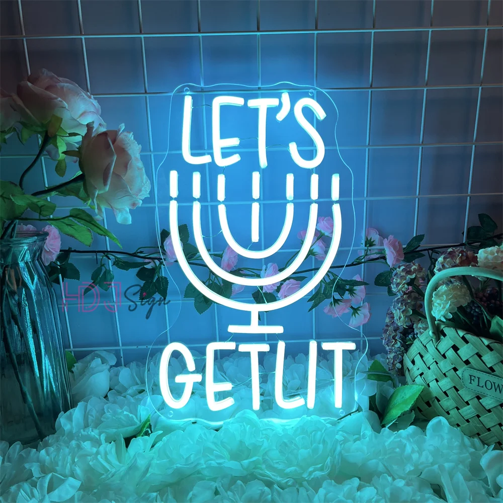 

Неоновая вывеска Let's Getlit для декора комнаты, вечеринки, светодиодный светильник, бар, неоновый свет для вечеринки, ресторана, Рождественский подарок, светодиодные ночные огни