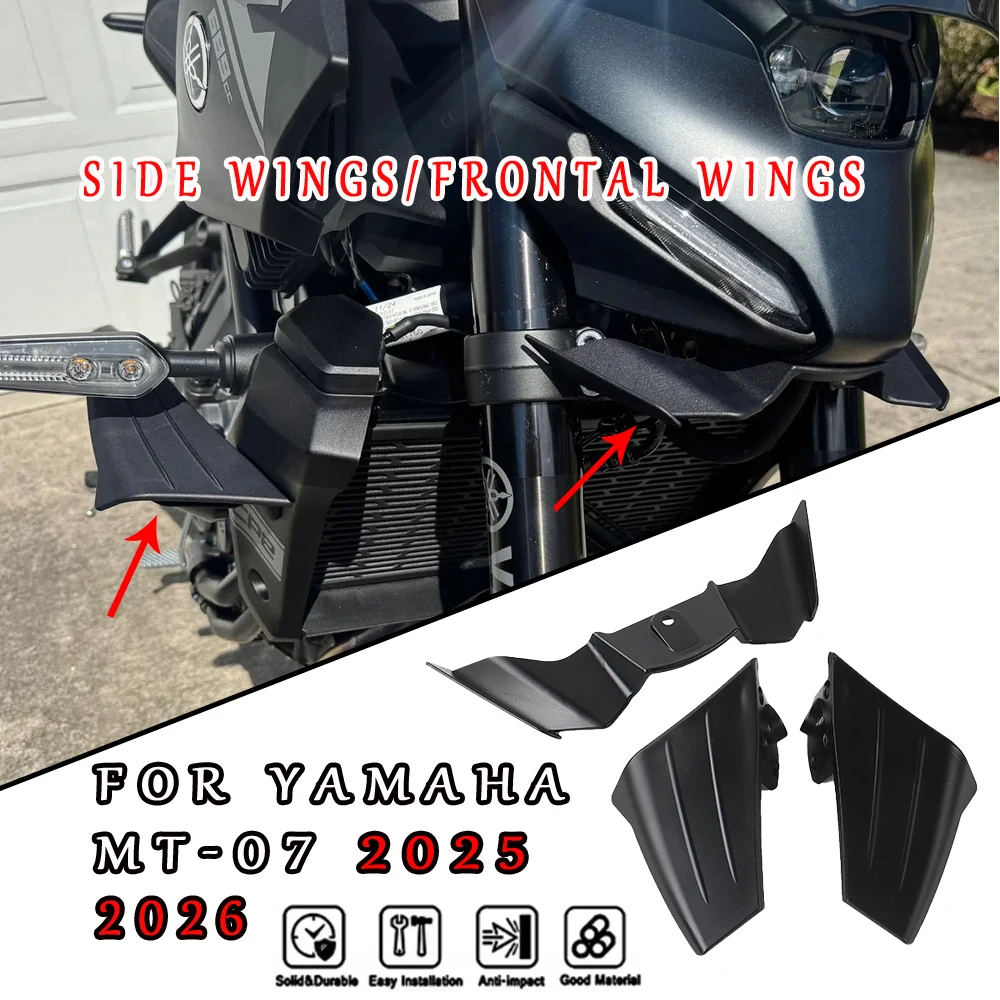

Новый аксессуар для Yamaha MT07 MT-07 2025 2026, спойлер с боковым крылом топливного бака мотоцикла и аэродинамическое крыло под давлением вниз
