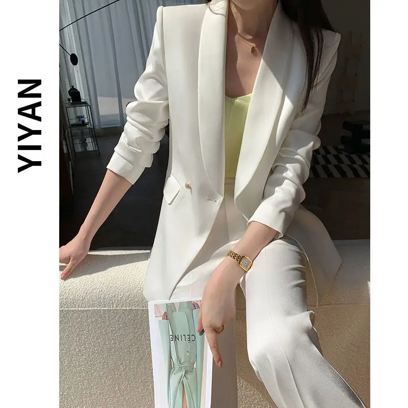 Spring/Summer Women\'s Set 2023 New Korean Version Slim Loose Fit Professional Casual Suit Elegant Women\'s Two Piece Set