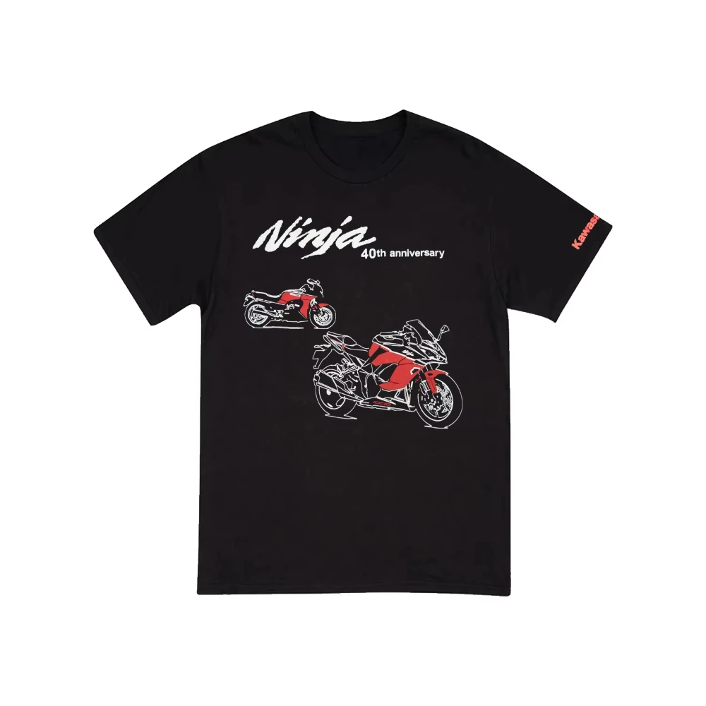 

Kawasaki Ninja 40th Anniversary T-shirt New Outdoor Cycling Summer Classic Tee Adults Loose Exercise Off-road Motorcycle Jersey