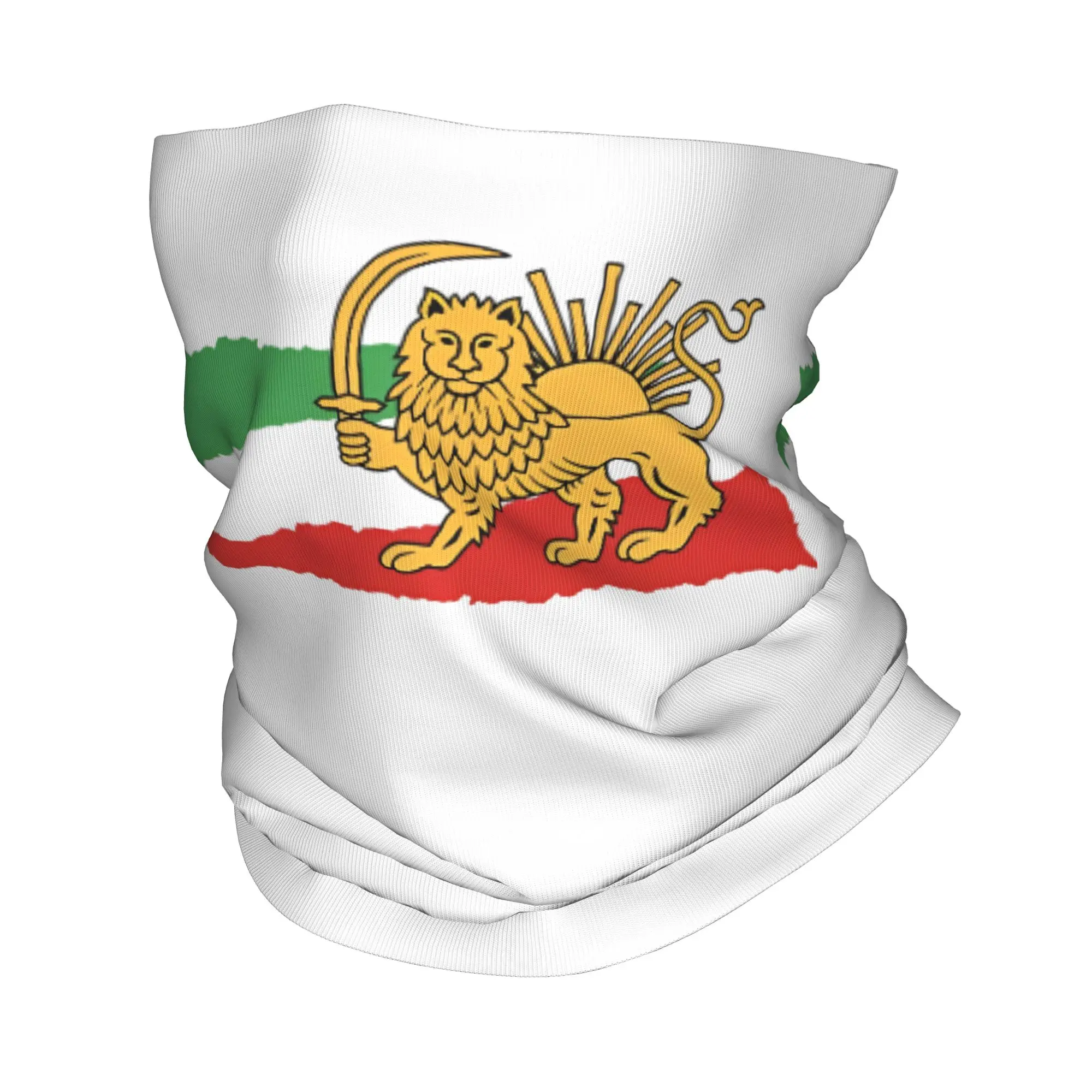 

Iran Flag Persian Lion and Sun Pride Bandana Neck Cover Printed Iranian Balaclavas Face Mask Scarf Headband Outdoor Unisex Adult