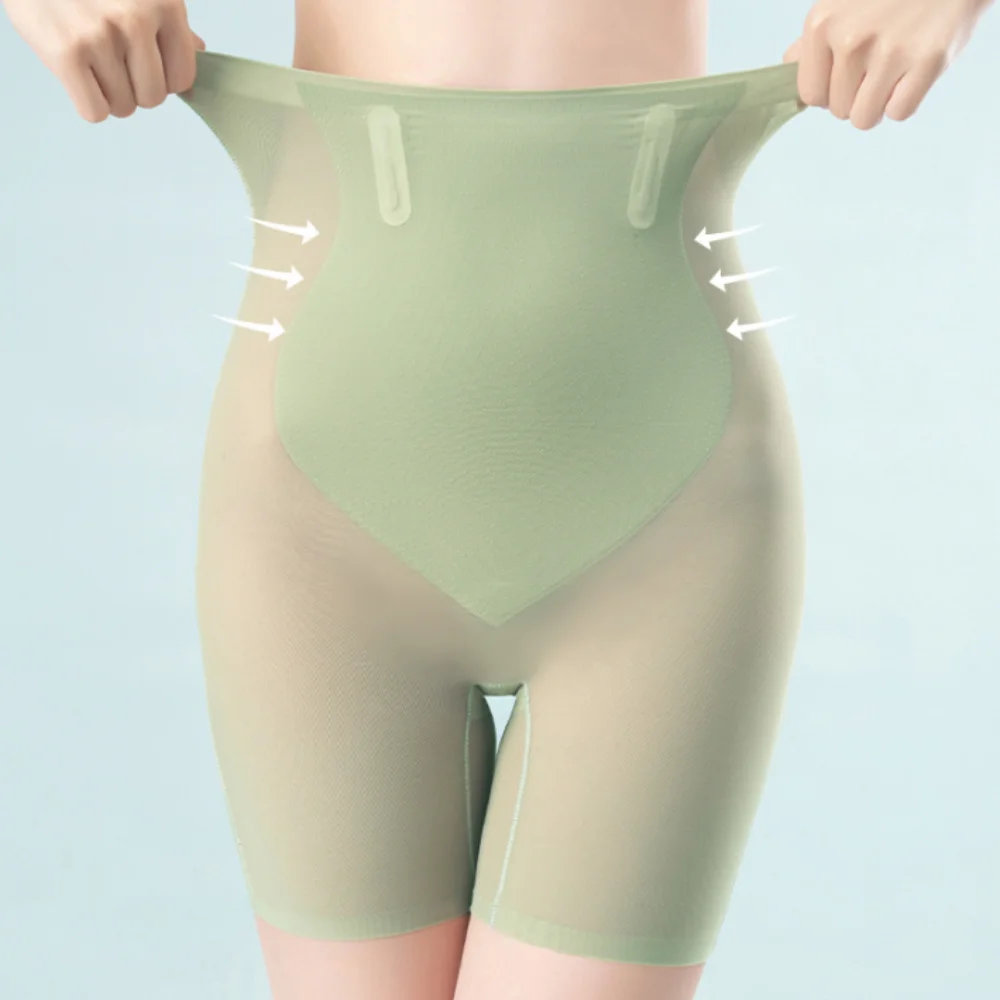 Bragas transpirables de talla grande sin costuras para mujer, bragas finas transparentes con Control de barriga, pantalones cortos moldeadores, bragas de cintura alta