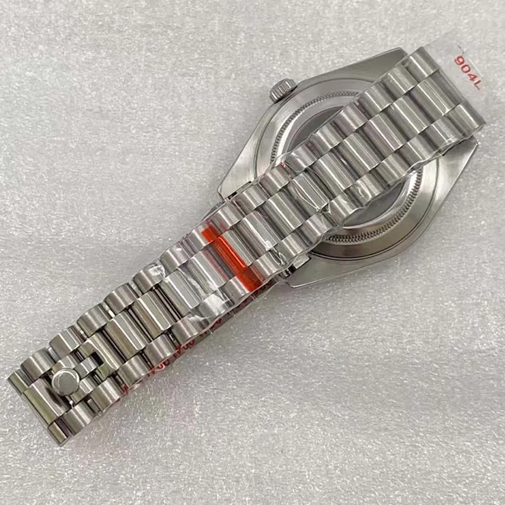 40mm Watch Case Strap Set For Miyota 8285 Men's Stainless Steel Case + Watch Band for 8285 Movement Watch Shell with Bracelet