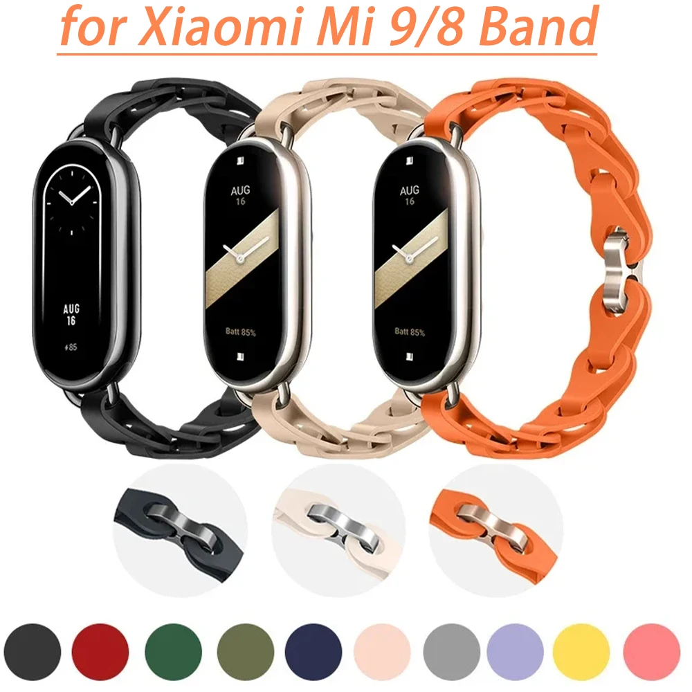 Originales Edelstahlarmband für Xiaomi Mi Band 9, modisches Metallarmband für Miband 8 NFC, Schnellverschluss-Ersatzband