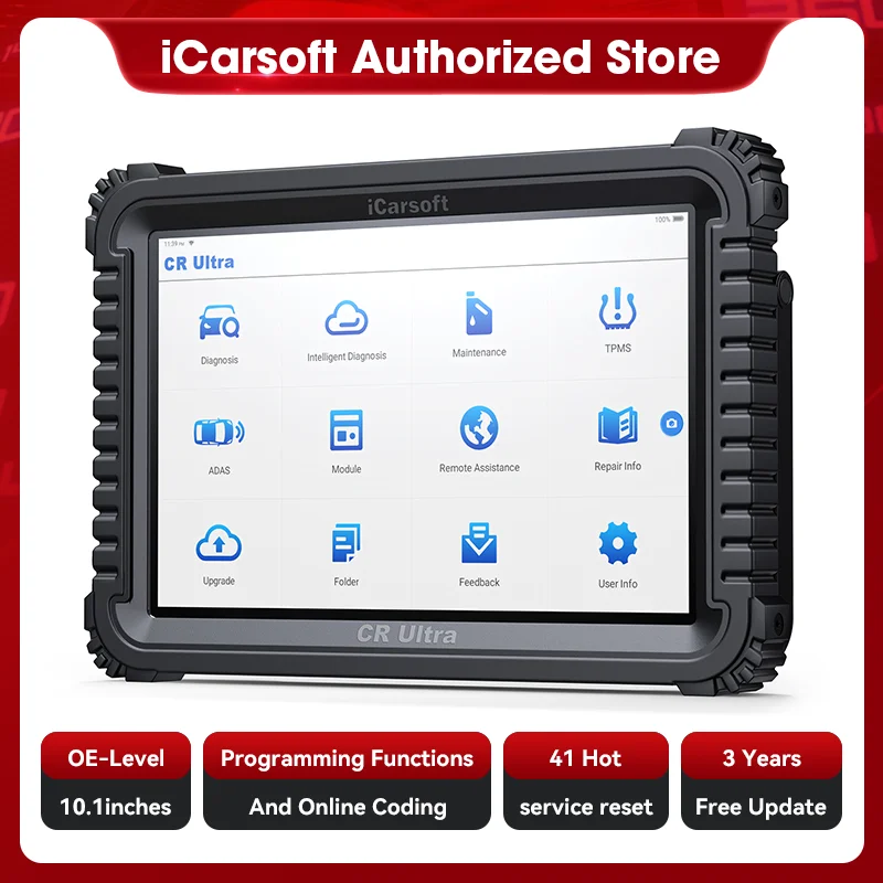 Herramienta de programación y análisis todo en uno iCarsoft CR Ultra BLUETOOTH WIFI+ECU CODING, prueba activa, OODO, programa TPMS para todos los vehículos