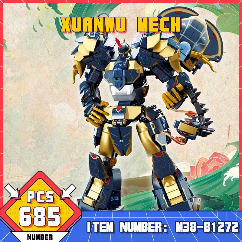 M38-B1272 New Mech Robot Series Xuanwu Armored Robot Technical Mecha Model Bricks Toys Birthday Gift Assembly Toy For Boys Adult