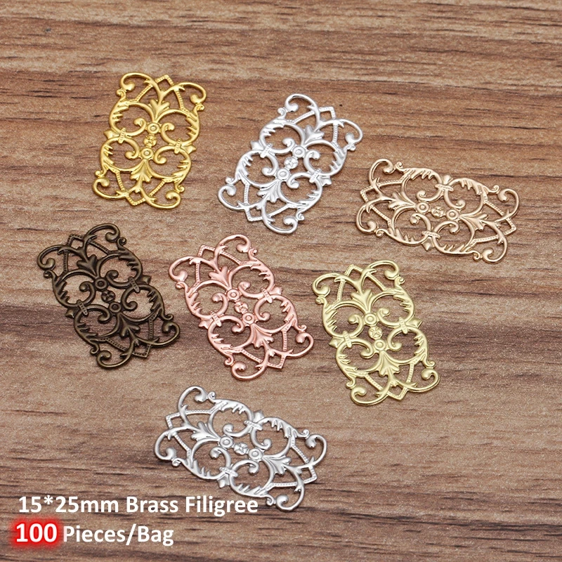 BoYuTe Filigree Findings European Flower Materials Handmade Diy Metal Brass Jewelry Accessories
