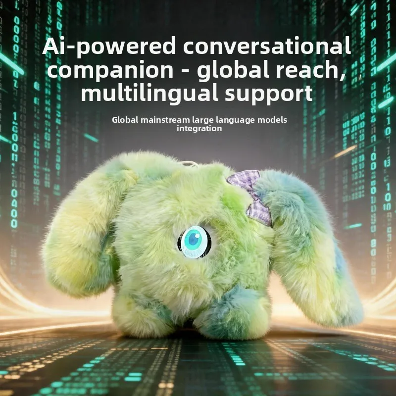 Ai intelligent voice conversation plush toy led eyes emotional companion doll robot electronic pet