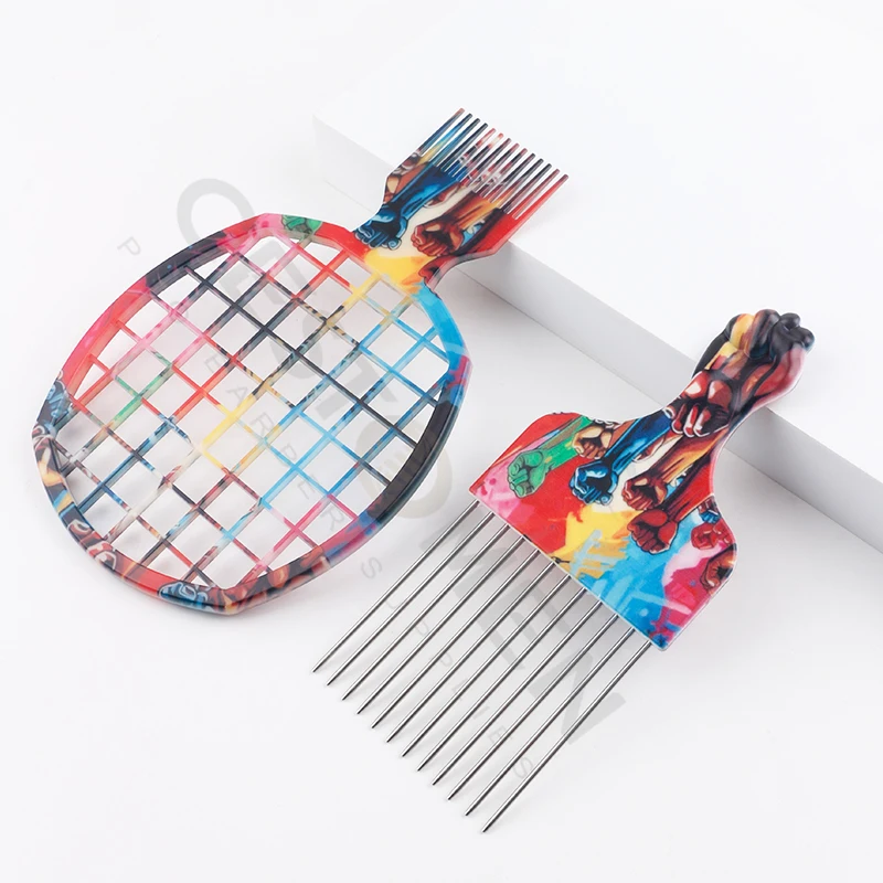 مجموعة مشط لتصفيف الشعر الأفريقي الاحترافي للرجال ، مجعد شعر الحلاق ، شوكة الموجة ، مشط بيك ، صالون ، أدوات تصفيف الشعر ، جديدة