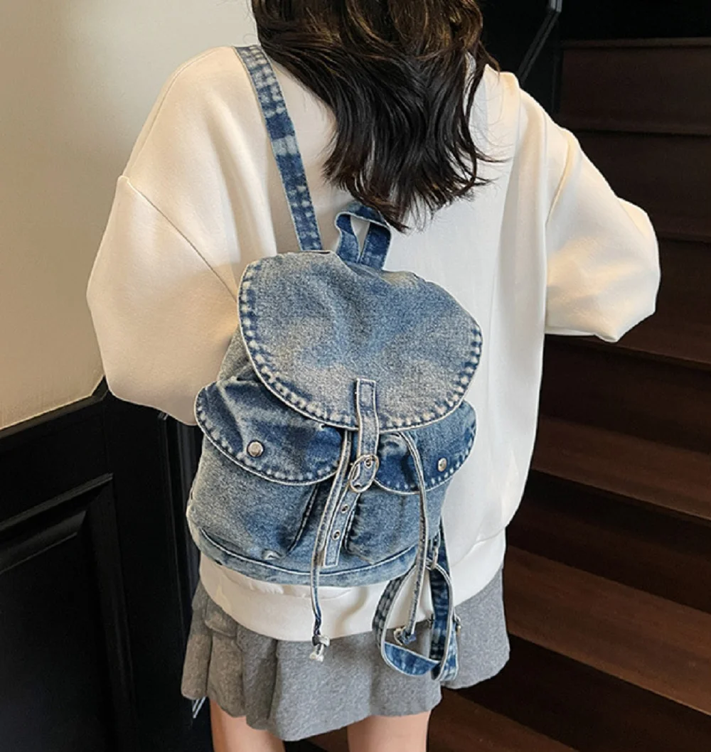 

Лидер продаж, корейские новые модные джинсовые дорожные рюкзаки высокого качества, мужские и женские сумки на плечо большой вместимости, школьная сумка для ноутбука