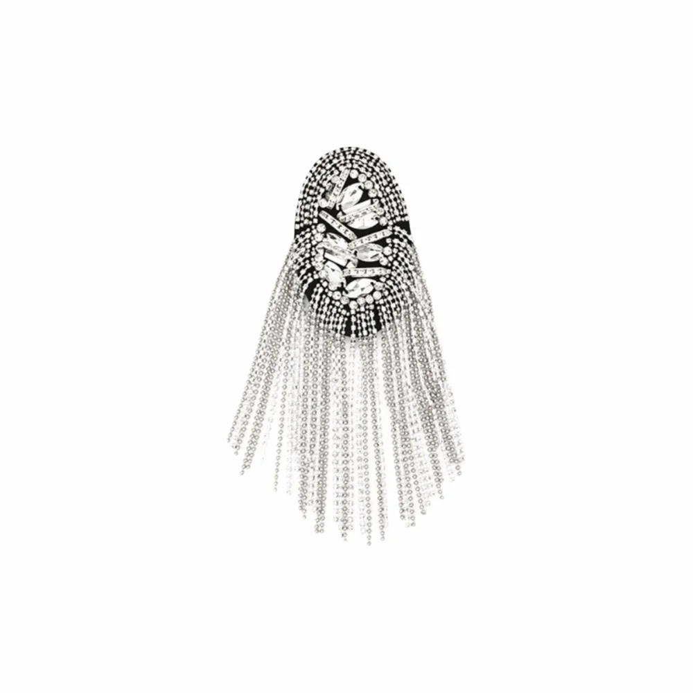 Retro Handmade Shoulder Epaulettes Vintage Fringe Design Tassel Shoulder Board Lightweight Long Chain Rhinestone Epaulet Gifts