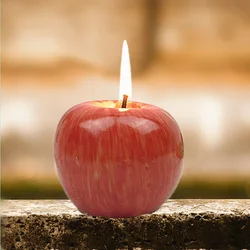 Home Red Apple Shape Modeling Techniques Scented Candles Apple Decorations Birthday Christmas Party Fruit Candles Decoration