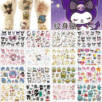 Sanrio Hello Kitty Kedi Dövme Etiket Kuromi Mymelody Dövmeler Cinnamoroll Çıkartmalar Cosplay Dekor Geçici Su Geçirmez Sanat Dövme