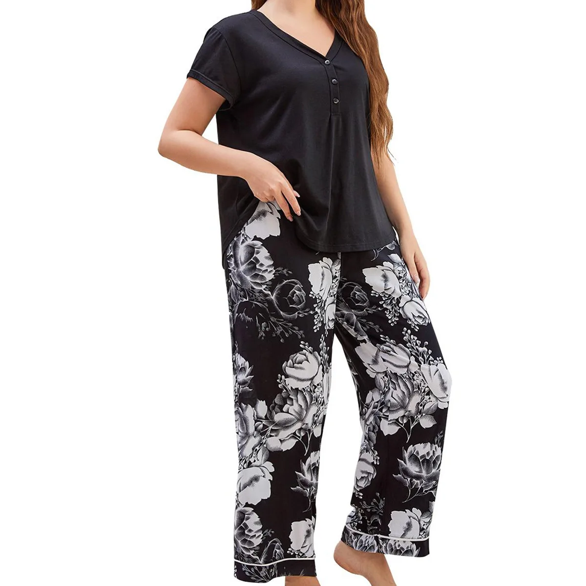 Spring Summer Autumn Casual Breathable Bath Simple Casual Women's Homewear Set