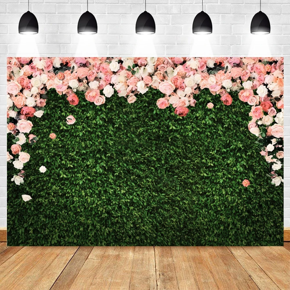 Flower Wall Wedding Photography Backdrop Floral Bridal Shower Engaged Ceremony Party Baby Birthday Background Photo Studio Props