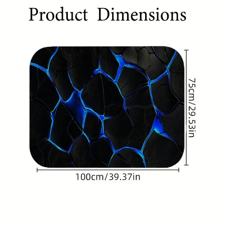 Blue Cracked Pattern Car Floor Mats Made Of Crystal Velvet Material, A Four-Piece Set Including A Trunk Mat, Travel Additions, F