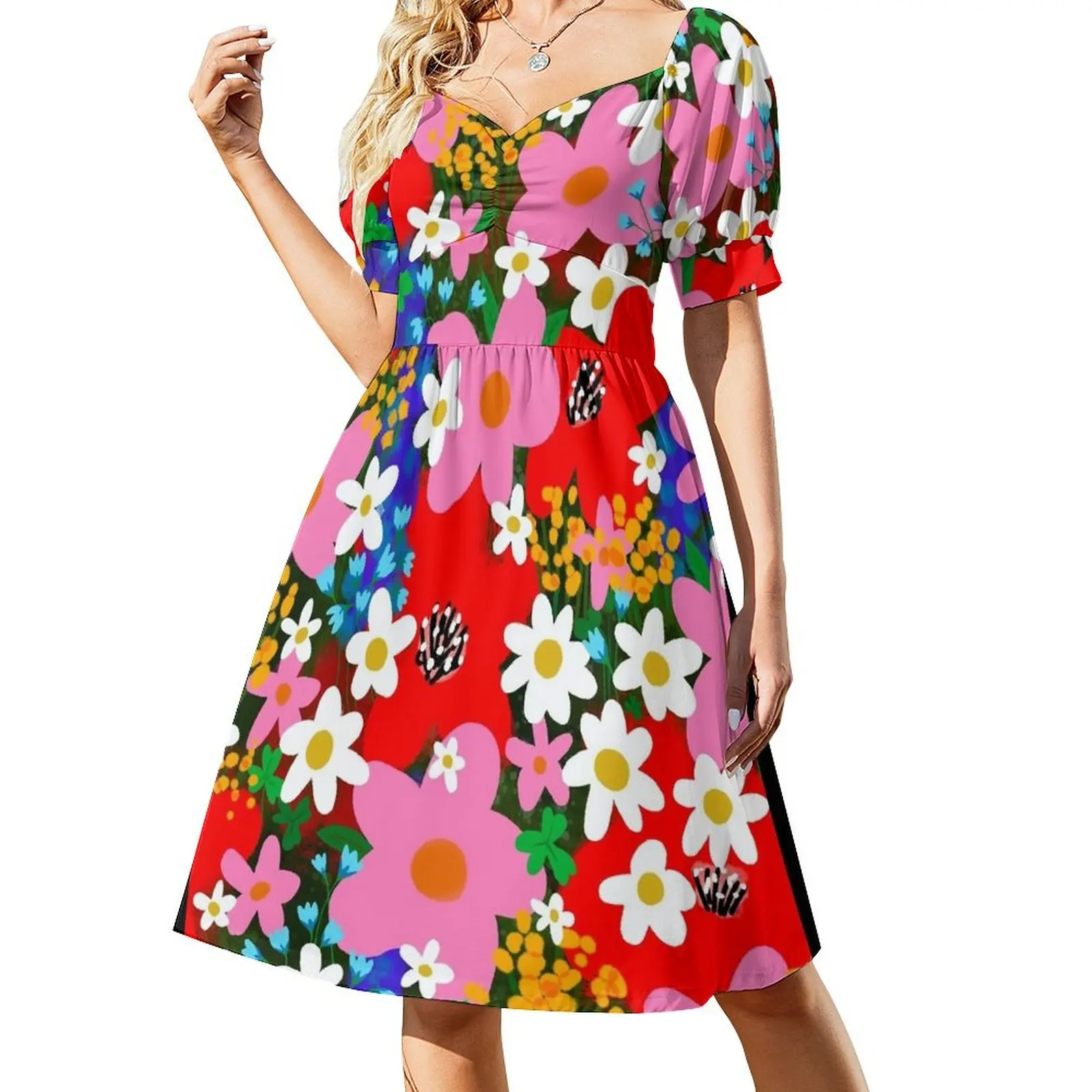 

Flower Power! Short Sleeved Dress summer dresses dress for women 2025 Dance dresses purple dress