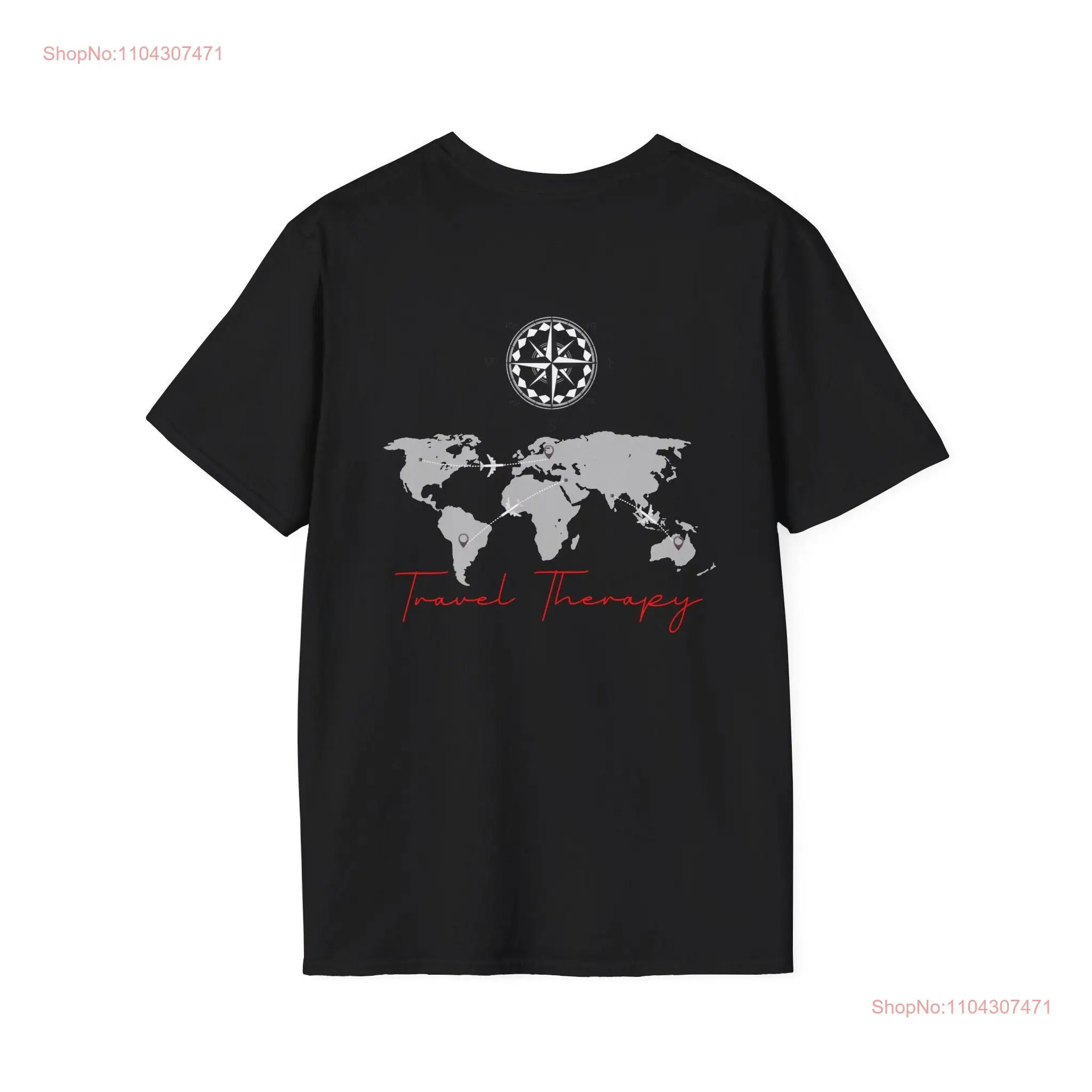 Iconic T Shirt Travel Therapy King Imprint design Vacation long or short sleeves