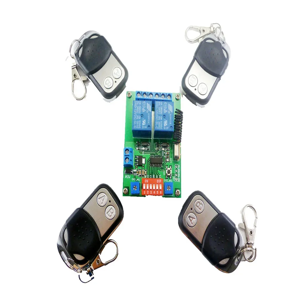 Smart Home Wireless Remote Control Switch 4x Transmitter + 1x Receiver kit RF Module For Electric Door Gate LED Motor