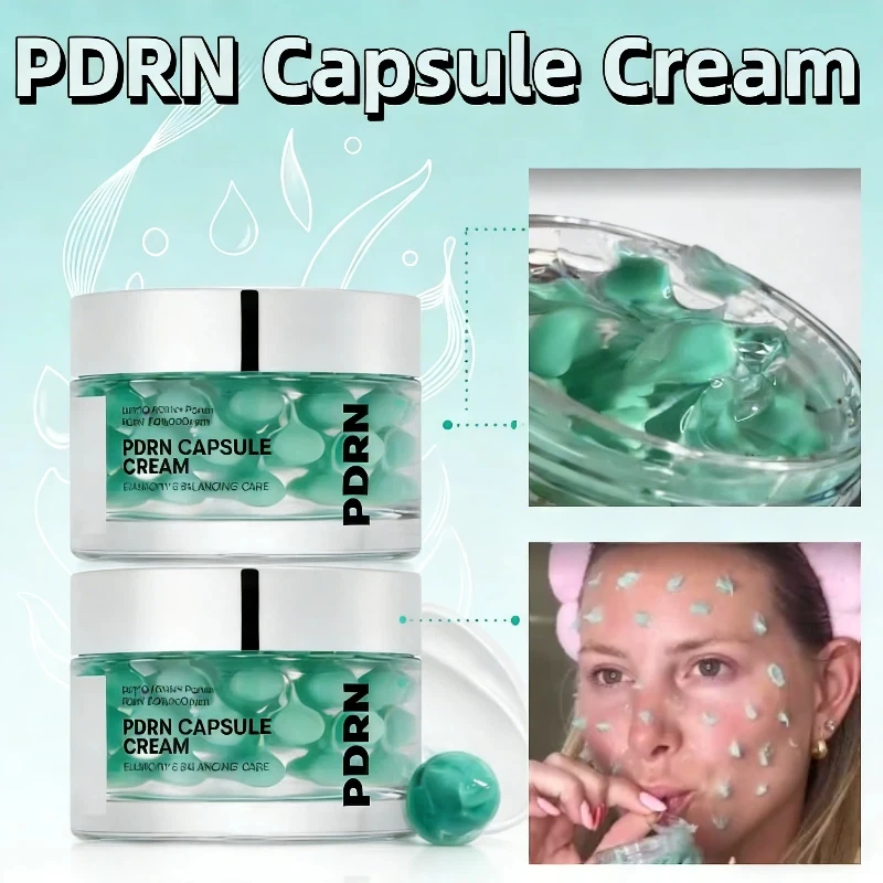 PDRN Capsule Cream Lifting & Plumping Long-lasting Moisturizing Makes Skin Glow Korean Skin Care Seaweed Green Nourishing Cream
