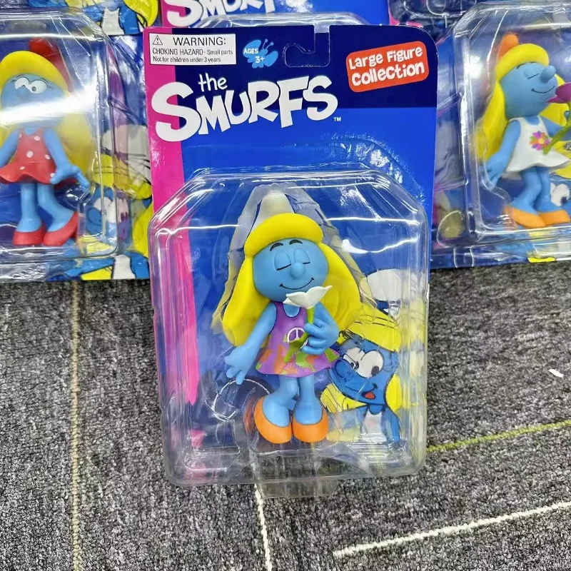 Anime Smurfette Smurf Cartoon Figures Blue Sister Kawaii Doll Model Toys Decoration Collection Ornaments Children Birthday Gifts