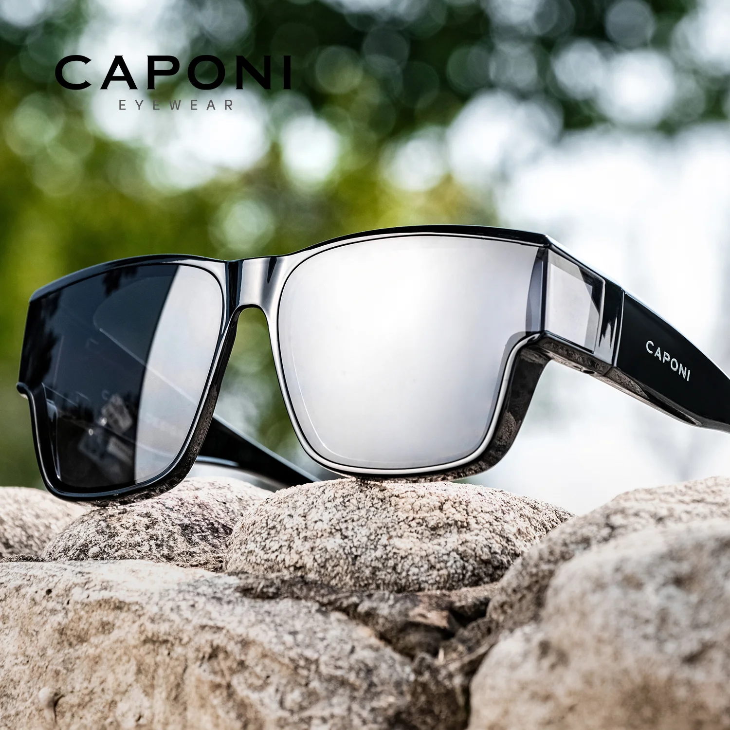 CAPONI Fit Over Sport Sunglasses Men Polarized EMS Cover Optical High Quality Glasses Windproof UV400 Anti Glare Shade CP34734