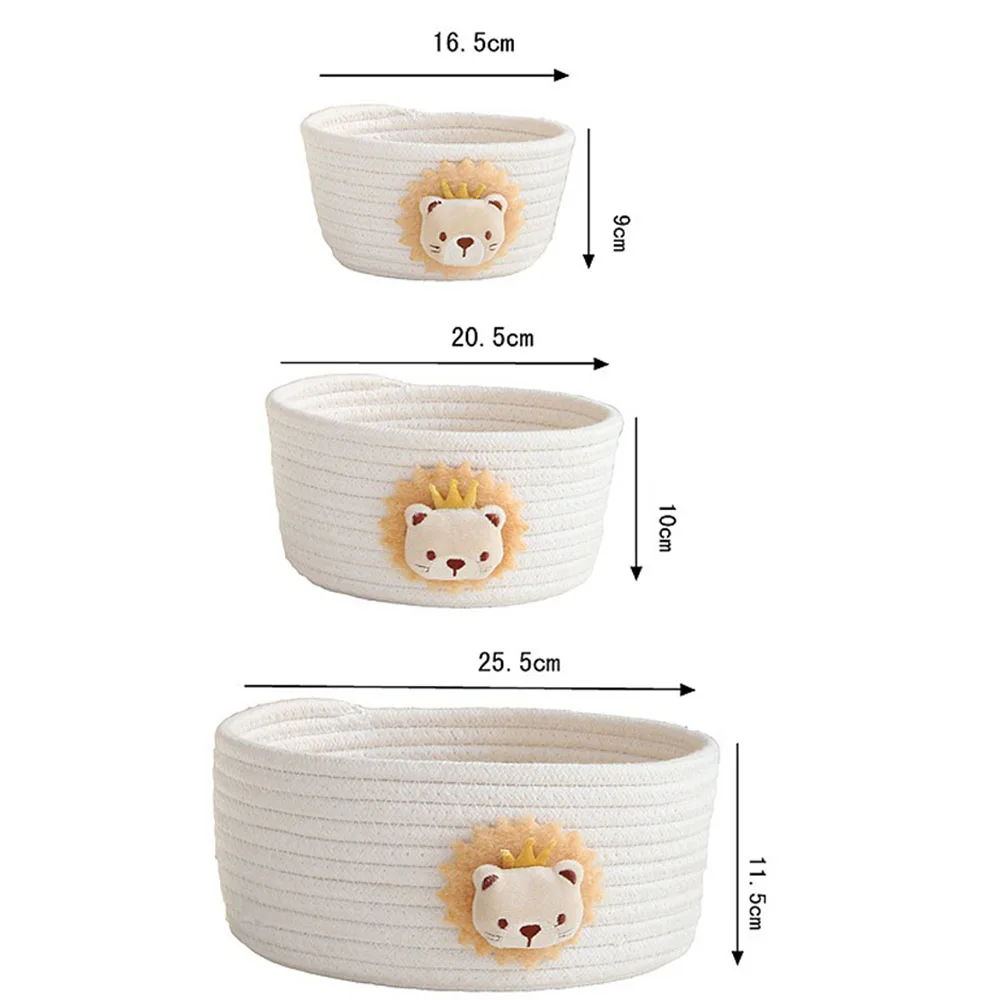 Cotton Stripe Hand Woven Storage Basket Jewelry Baby Toy Desktop Sundries Organize Box Home Goods Cosmetics Finishing Container