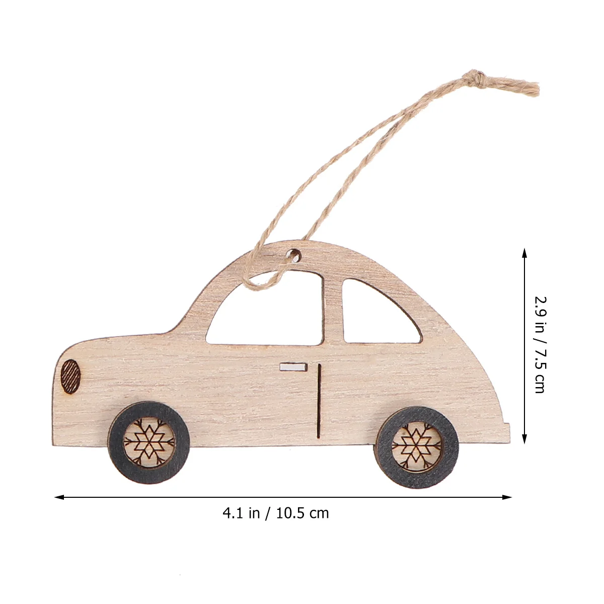 

12Pcs Wood Car Hanging Ornaments Christmas Pendant Decoration for Living Room Bedroom Party Supplies Grey Red Wood Color