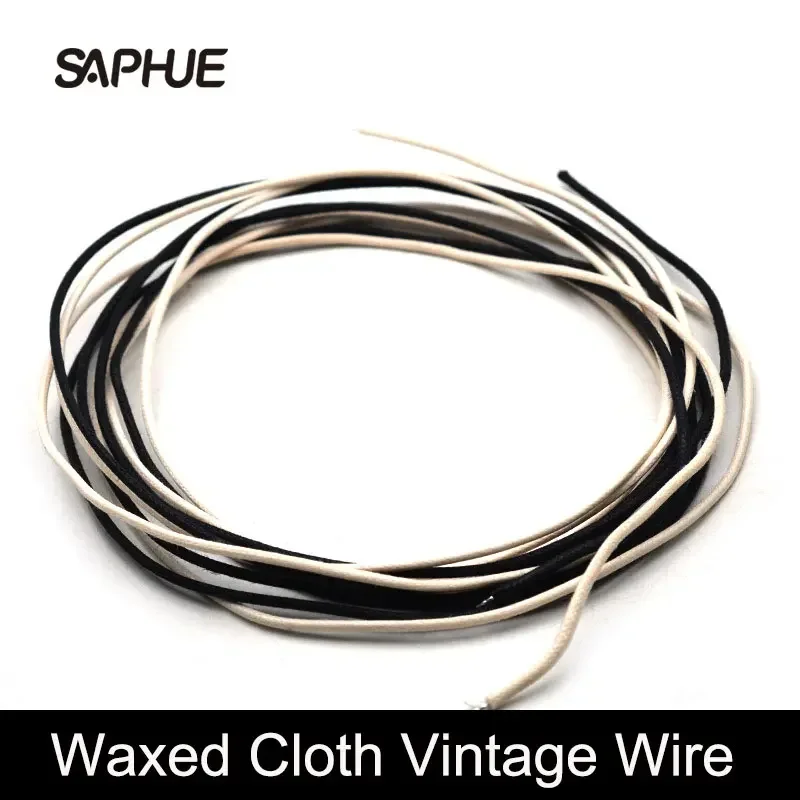 Waxed Covered Pre-tinned 7-strand Pushback Vintage-style Guitar Wire Guitar Parts Instrument Cable 2 Meter (1M-White &1M-Black)