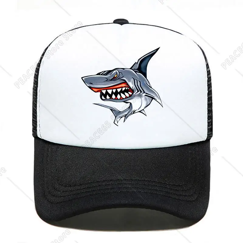 

New Shark Colorful Funny Print Baseball Cap Casual Men Women Parent-Child Hats Mesh Visor Outdoor Adjustable Sun Hat