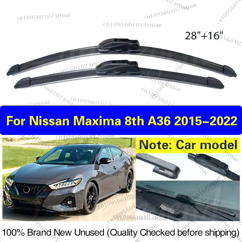 

Car Front Wiper Blade For Nissan Maxima 8th A36 2015 - 2022 Soft Rubber Windscreen Windshield Clean Window Rain Brush 28"+16"