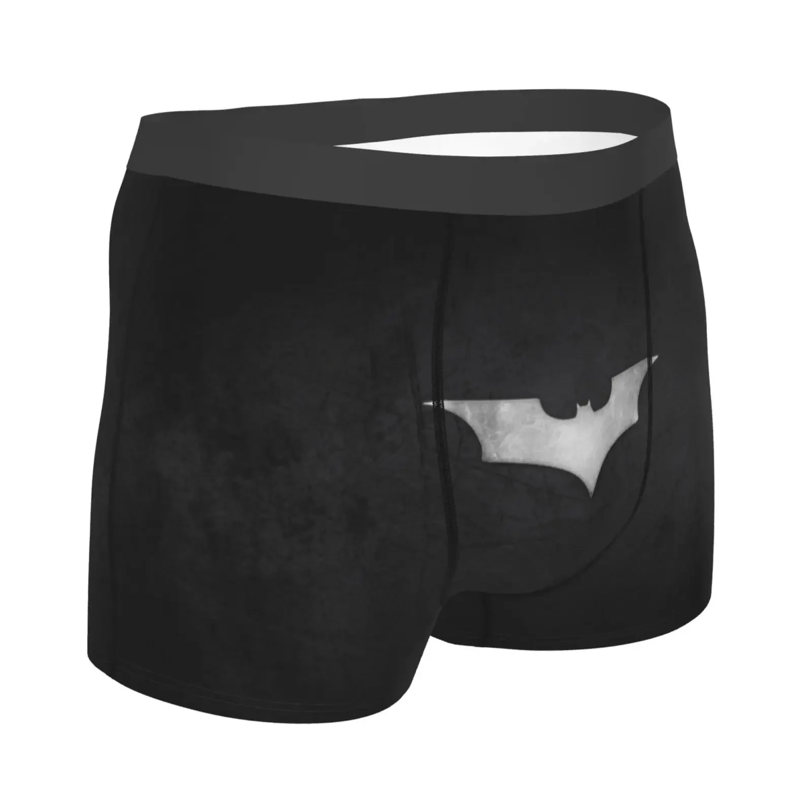 Black Bat Boxers Mens Panties Male Underpants Double Sides Printed Soft Breathable Machine Wash Cool   Polyester