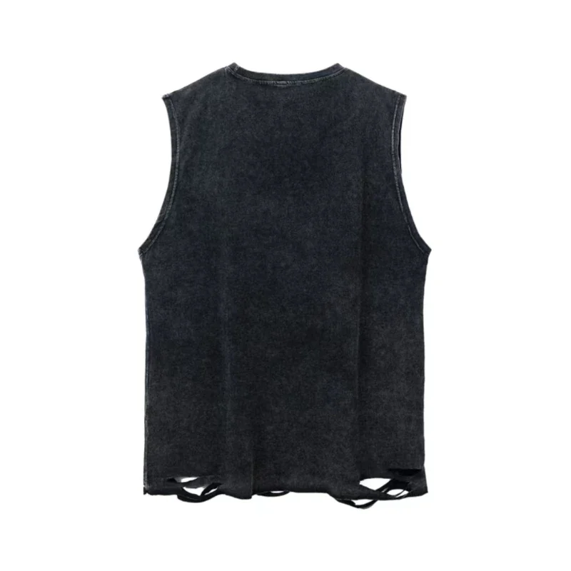 New Summer Cotton Tank Tops Loose Washed Retro Graphic Vest Print Tees Tops Women Streetwear Vintage Harajuku Oversized T