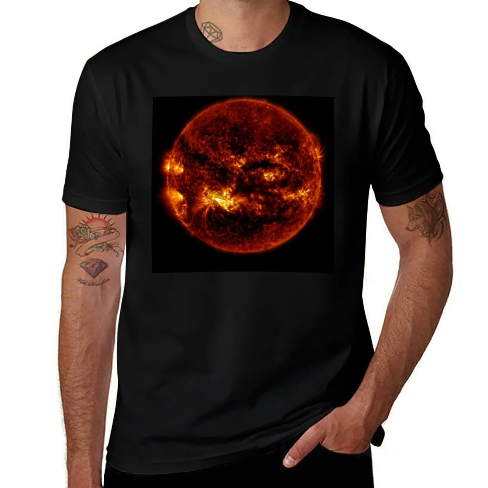 

The Sun Solar Flare Space Photo Art T-Shirt t shirt for man 100 percent cotton t shirt custom print T-Shirt