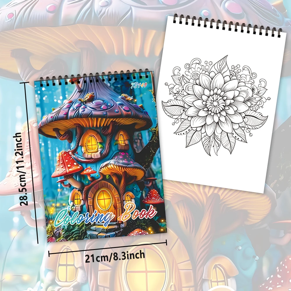 1pc,Teenagers Coloring Book-30 Different Patterns,100gsm,11.2x8.3 “Stress Relief,Easter,Birthday,Valentine's Day Gift