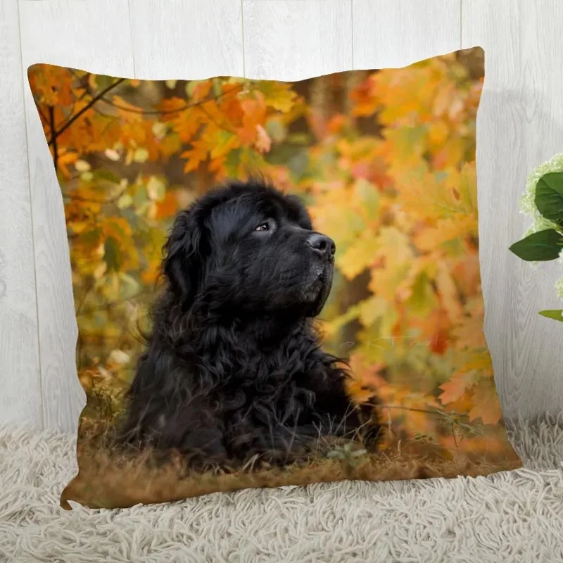 Funda de almohada con patrón de perro para decoración del hogar, cubierta de cojín para dormitorio, sala de estar, sofá, juego