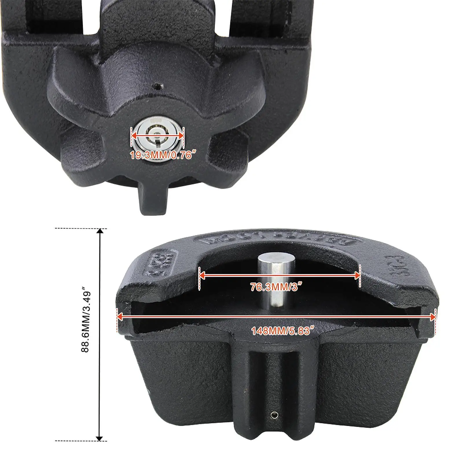 

Trailer Hitch Lock Unique Locking Mechanism Heavy Duty Multifunctional Accessories Coupler Lock Easy to Install Black Utility