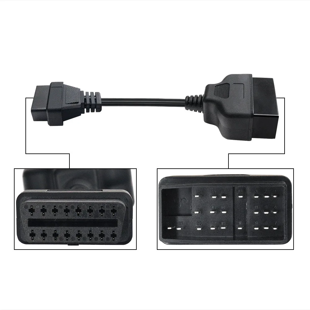 Varredor diagnóstico para Toyota carros velhos, 17 Pin, 22 Pin, OBD1 a 16 Pin, Conector de plugue