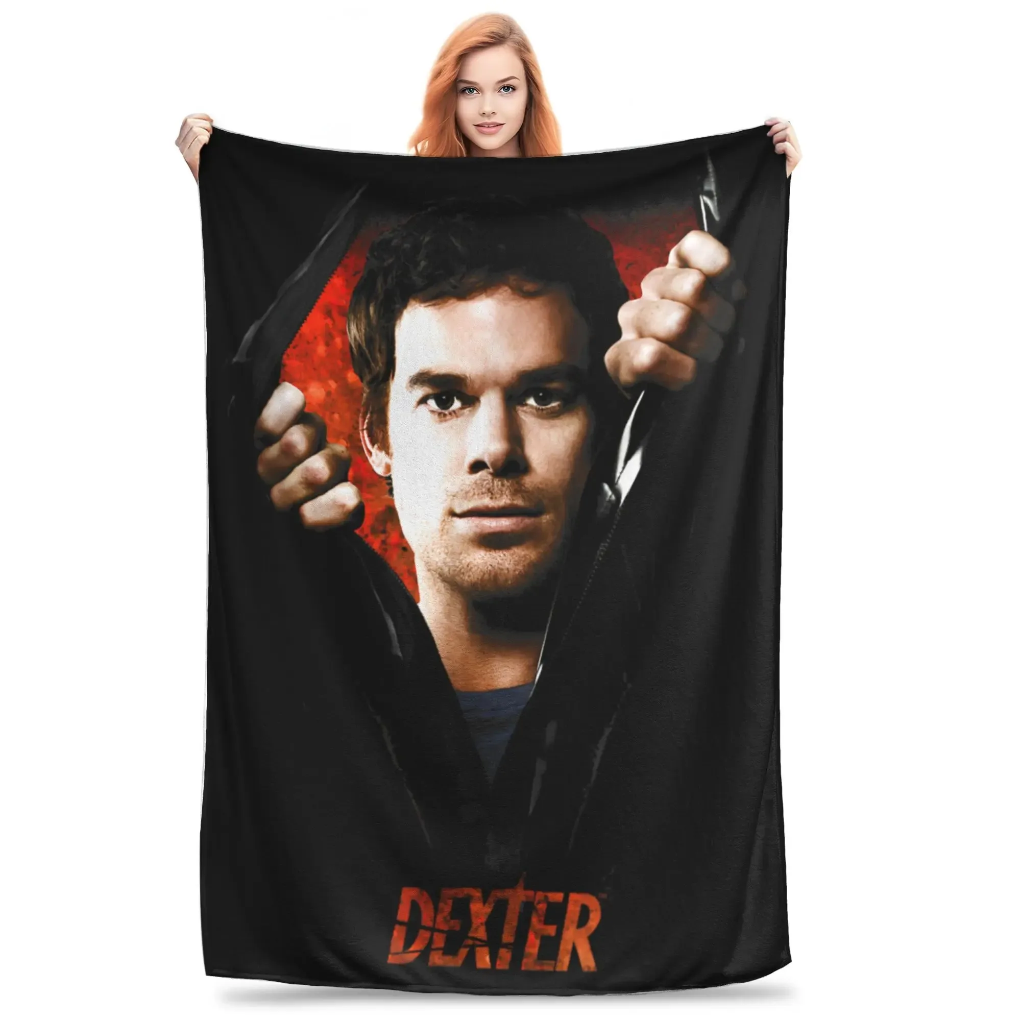 Dexter الدراما التلفزيونية مورغان بطانية محبوكة فيلم الرعب أفخم رمي بطانية أريكة تتحول لسرير مطبوعة لينة الدافئة المفارش #5