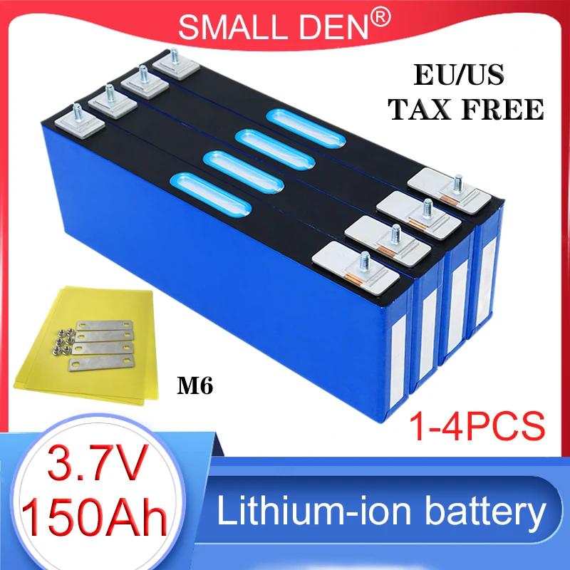 1-4PCS New 3.7V 150Ah Lithium battery 3C Discharge DIY 12v 24v Electric car boat RV Golf cart Solar storage Rechargeable Cells